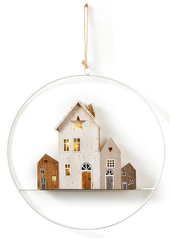 LED-Hängedeko Häuser in beige (Ambiente) - bonprix