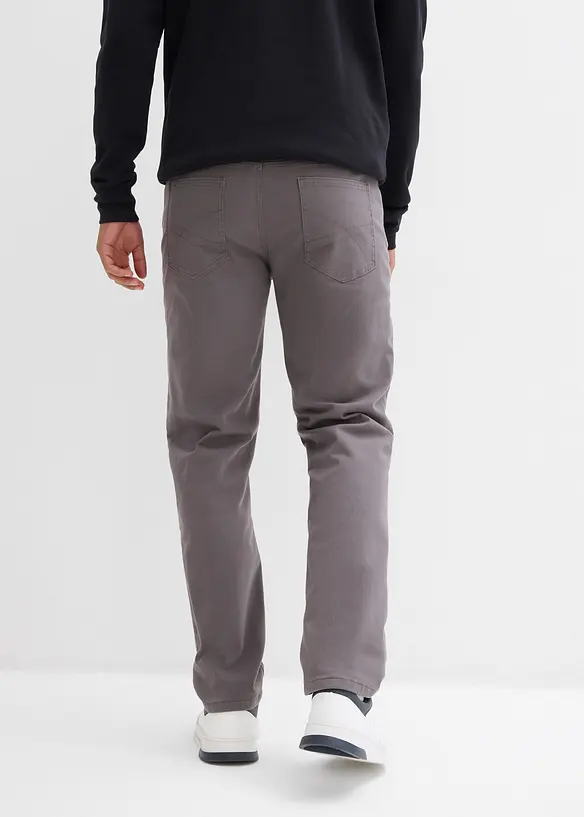 Regular Fit Stretch-Thermohose, Straight in grau von hinten - bonprix