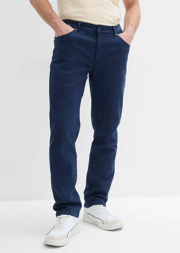 Regular Fit Stretch-Thermohose, Straight in blau von vorne - bonprix