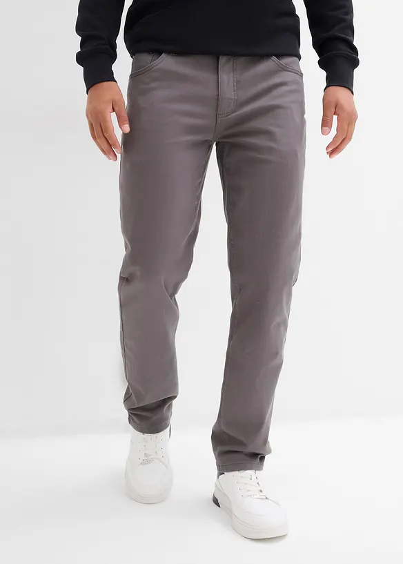 Regular Fit Stretch-Thermohose, Straight in grau von vorne - bonprix
