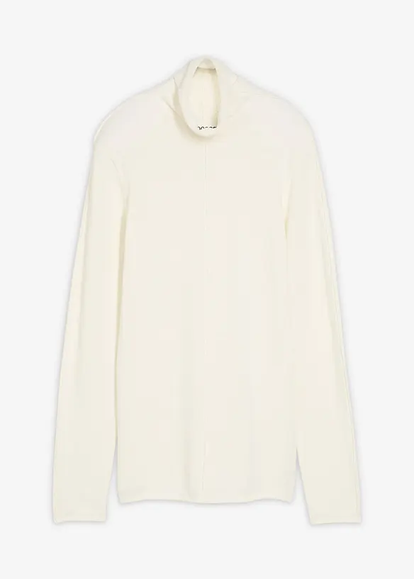 Rollkragenpullover aus weichem Kaschmir-Mix in weiß von vorne - bonprix Rollkragenpullover aus weichem Kaschmir-Mix in weiß von vorne - bonprix