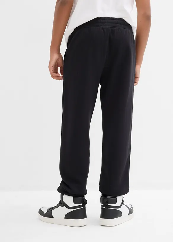 Jogginghose aus weichem Baumwoll-Mix (2er Pack) in schwarz von hinten - bonprix