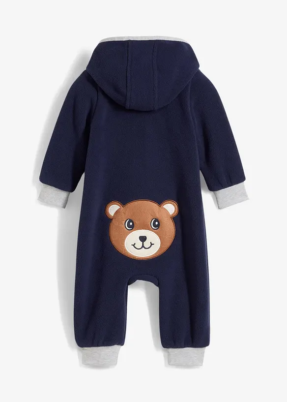 Overall aus wärmendem Fleece in blau von vorne - bonprix