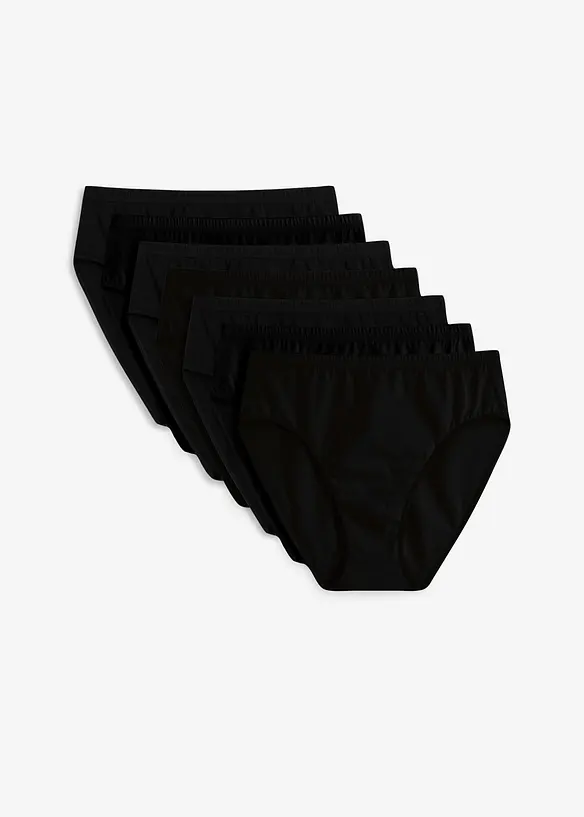 Maxislip mit Bio- Baumwolle (7er Pack) in schwarz von vorne - bonprix