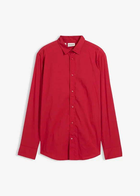 Business-Stretchhemd in Slim Fit in rot von vorne - bonprix