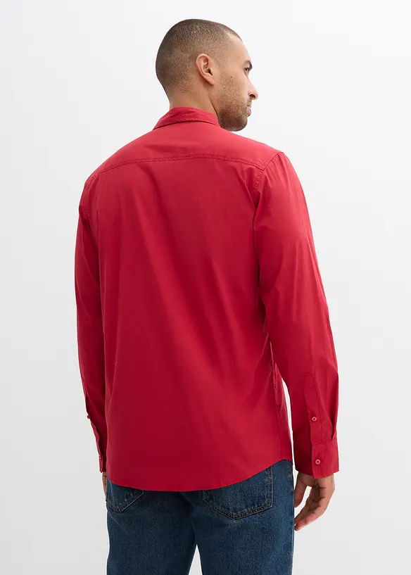 Business-Stretchhemd in Slim Fit in rot von hinten (im Anschnitt) - bonprix