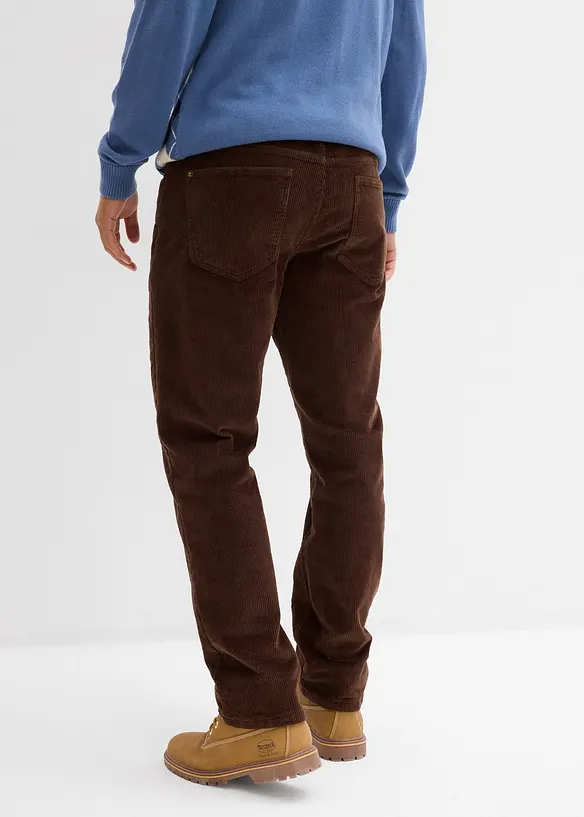Thermo Relaxed-Fit Cordhose mit Flanellfutter, Straight in braun von hinten - bonprix