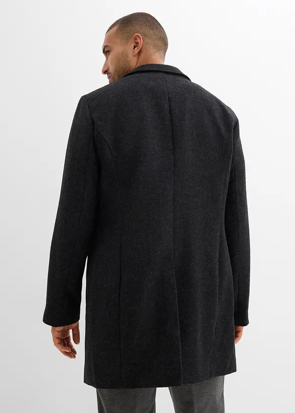 Kurzmantel mit Wollanteil in grau von hinten (Totalaufnahme) - bonprix