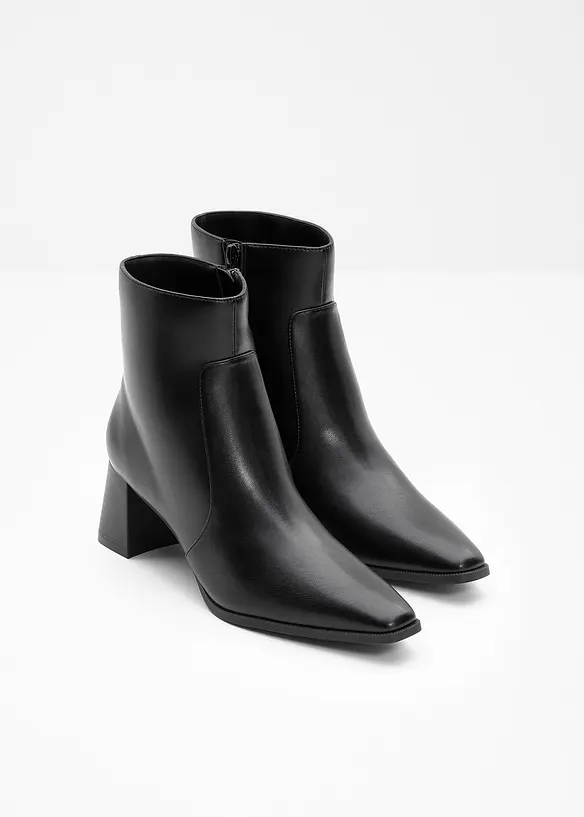 Stiefeletten mit Blockabsatz in schwarz - bonprix