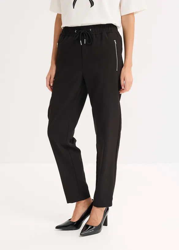 Schlupfhose mit Bequembund in schwarz von vorne - bonprix Schlupfhose mit Bequembund in schwarz von vorne - bonprix