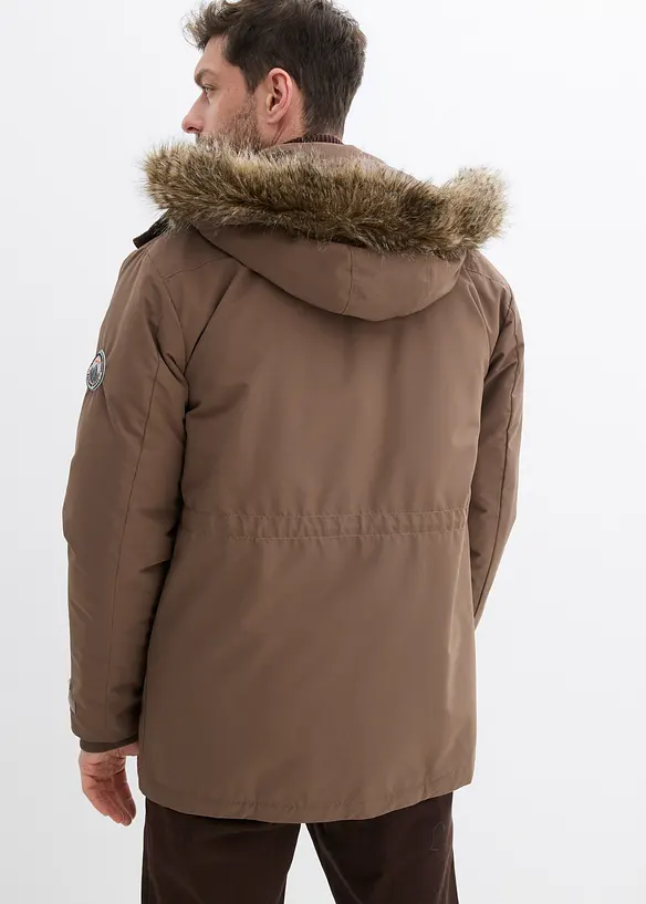 Wattierter Parka in braun von hinten (Totalaufnahme) - bonprix