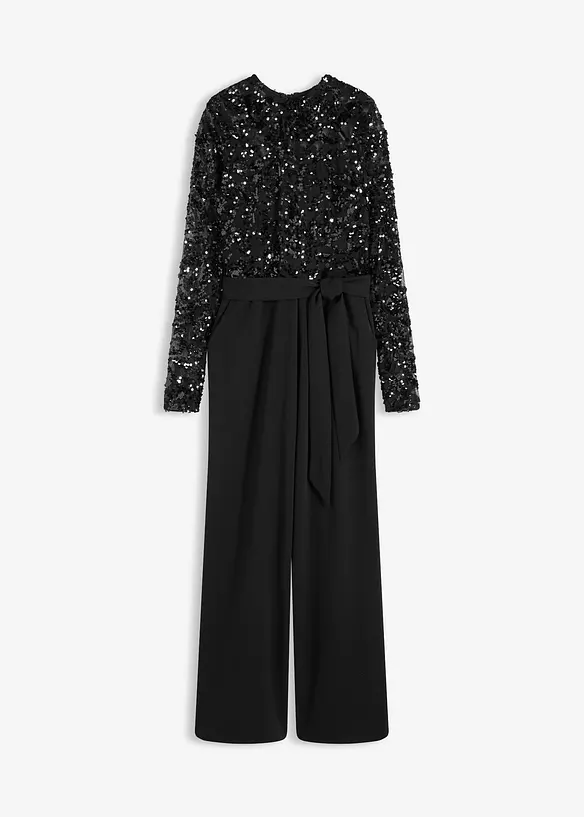 Overall mit Paillettenstickerei in schwarz von vorne - bonprix