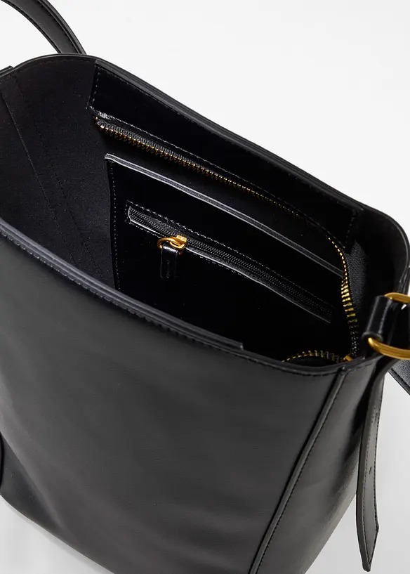 Bucket Bag in schwarz geöffnet - bonprix