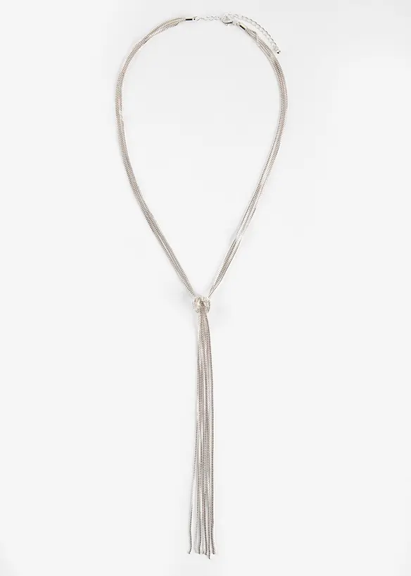 Box Kette mit Knotendetail in silber von vorne - bonprix