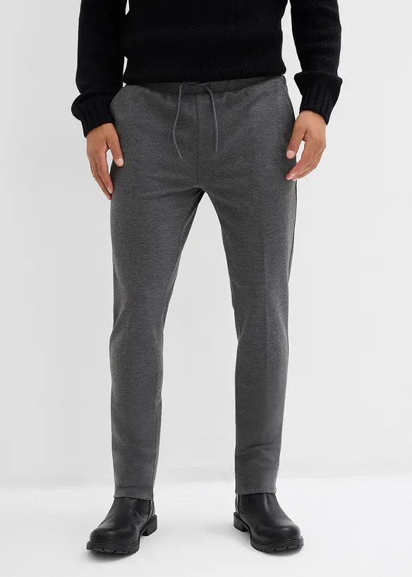 Super-Stretchhose mit Komfortbund, Slim Fit in grau von vorne - bonprix