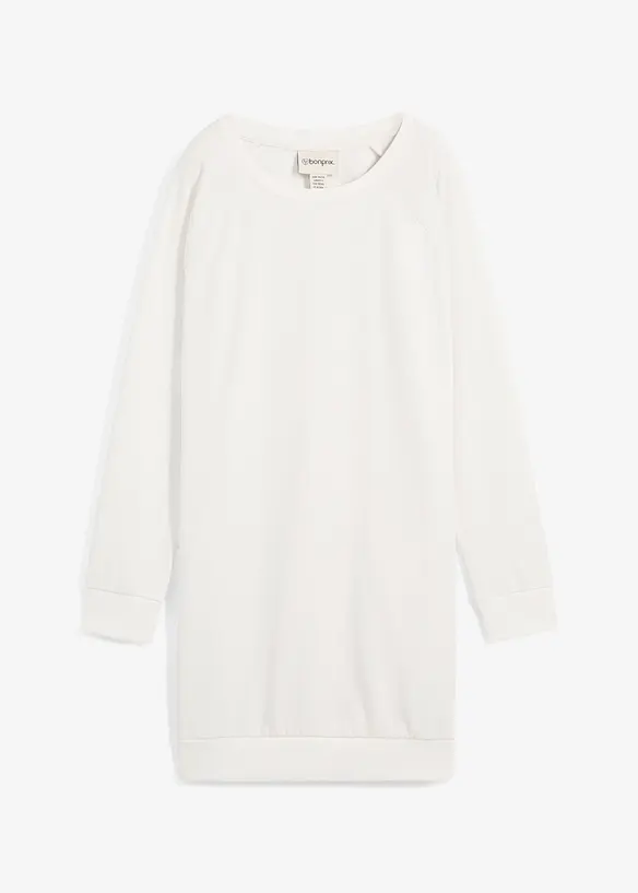 Sweatkleid in weiß von vorne - bonprix