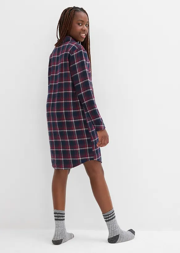 Nachthemd aus weichem Flanell mit Knopfleiste in rot von hinten (Totalaufnahme) - bonprix Nachthemd aus weichem Flanell mit Knopfleiste in rot von hinten (Totalaufnahme) - bonprix