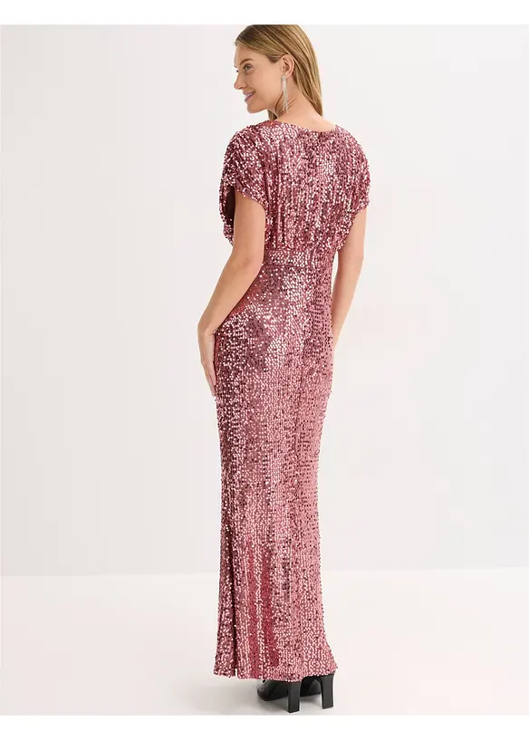 Paillettenkleid in lila von hinten (Totalaufnahme) - bonprix