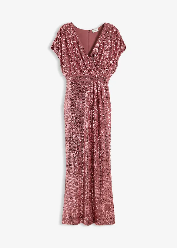 Paillettenkleid in lila von vorne - bonprix