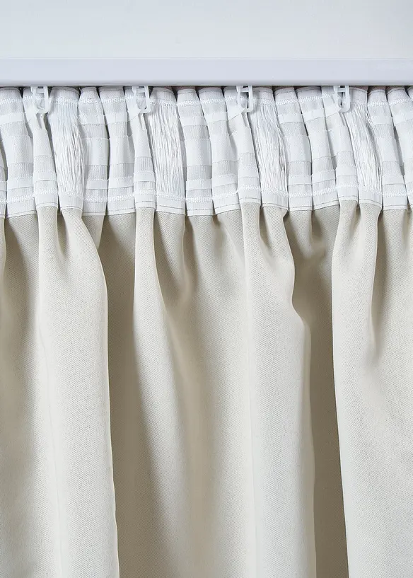 Abdunkelnder Vorhang doppellagig mit Strukturfront, auch in extra lang (1er Pack) in beige - bonprix