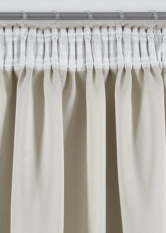Abdunkelnder Vorhang doppellagig mit Strukturfront, auch in extra lang (1er Pack) in beige - bonprix