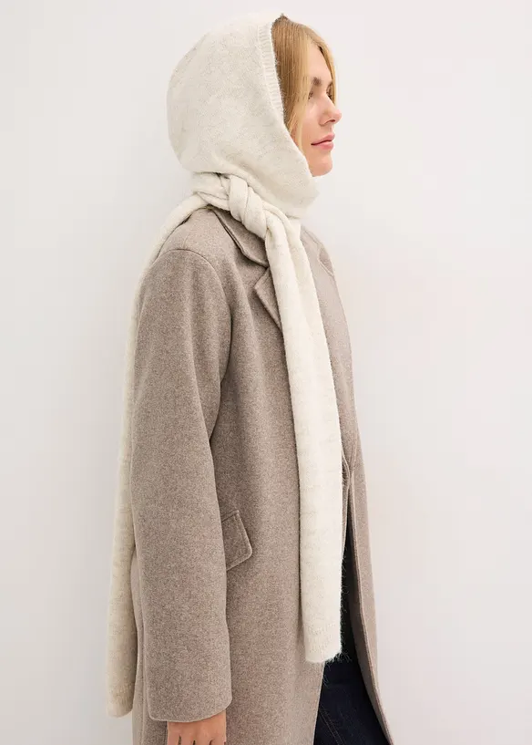 Kapuzenschal in beige von vorne (im Anschnitt) - bonprix