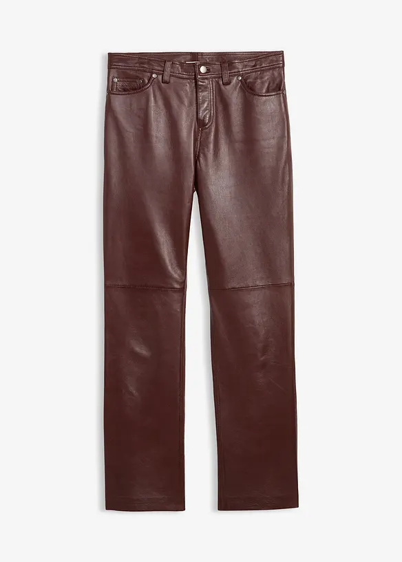 Lederhose aus Lammnappa in braun von vorne - bonprix Lederhose aus Lammnappa in braun von vorne - bonprix