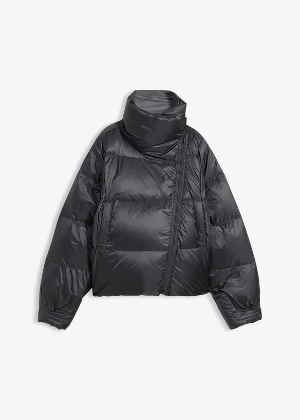 Daunenjacke mit recycelten Daunen wasserabweisend in grau von vorne - bonprix