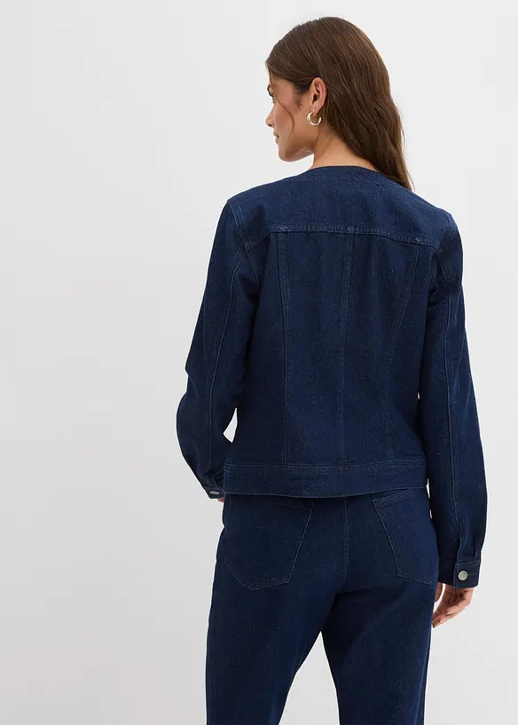 Jeansjacke mit Strass in blau von hinten (im Anschnitt) - bonprix Jeansjacke mit Strass in blau von hinten (im Anschnitt) - bonprix