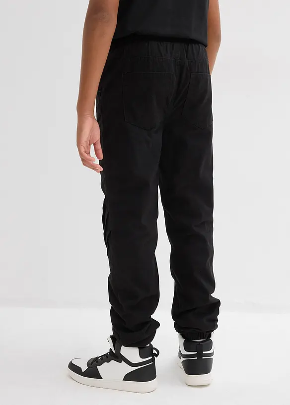 Thermo Regular-Fit Schlupfhose mit Jerseyfutter in schwarz von hinten - bonprix