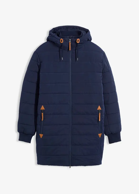 Wattierter Stepp-Parka in blau von vorne - bonprix