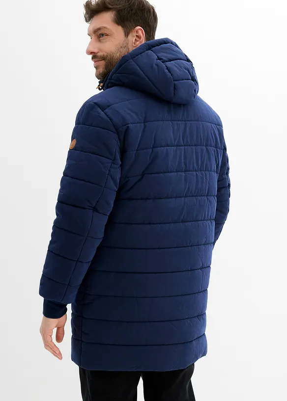 Wattierter Stepp-Parka in blau von hinten (im Anschnitt) - bonprix