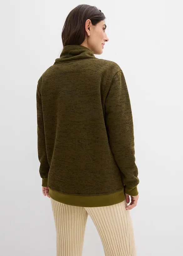 Long-Sweatshirt in grün von hinten (im Anschnitt) - bonprix