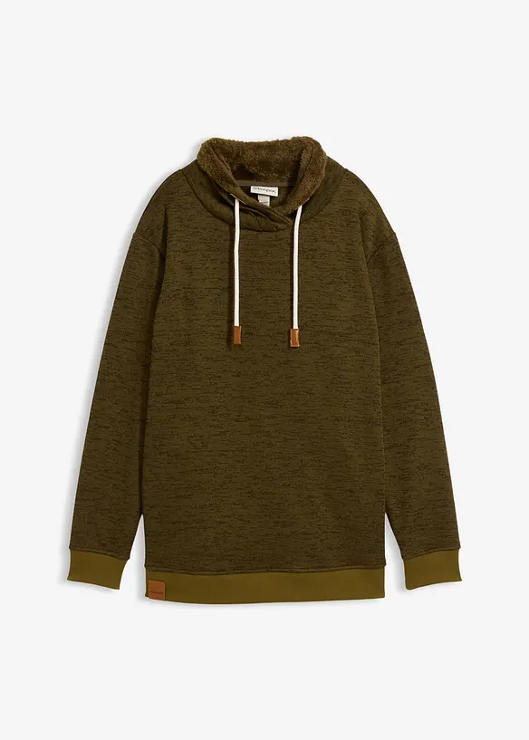 Long-Sweatshirt in grün von vorne - bonprix