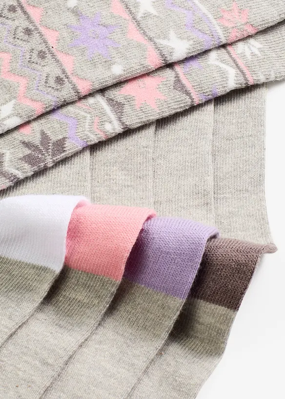 Socken mit Bio-Baumwolle (6er Pack) in grau - bonprix