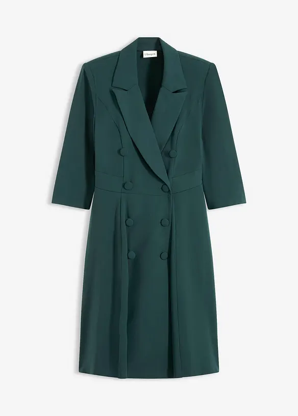Blazerkleid mit ausgestelltem Rockteil in grün von vorne - bonprix Blazerkleid mit ausgestelltem Rockteil in grün von vorne - bonprix