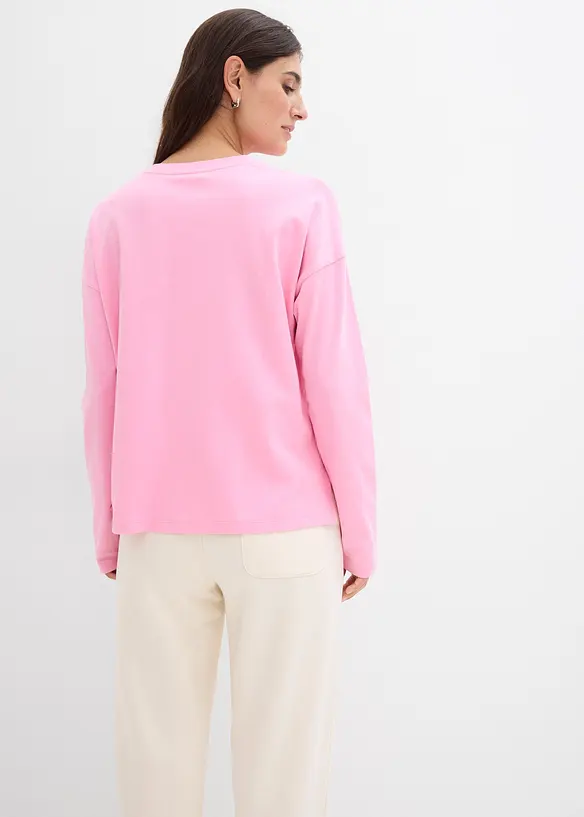 Oversize-Shirt aus Baumwolle in rosa von hinten (im Anschnitt) - bonprix