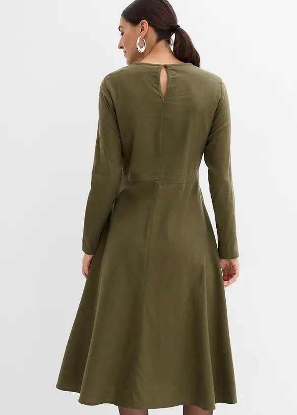Leichtes Flanellkleid aus reiner Baumwolle in grün von hinten (Totalaufnahme) - bonprix Leichtes Flanellkleid aus reiner Baumwolle in grün von hinten (Totalaufnahme) - bonprix