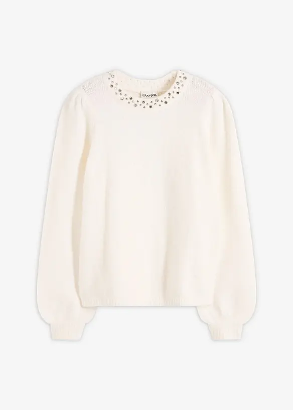 Pullover in weiß von vorne - bonprix