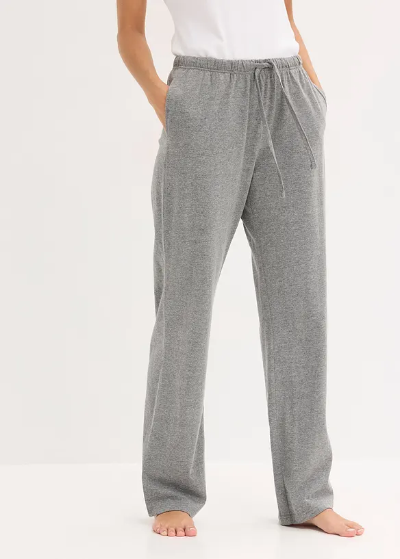 Pyjamahose mit Eingriffstaschen (2er Pack) in schwarz von vorne - bonprix