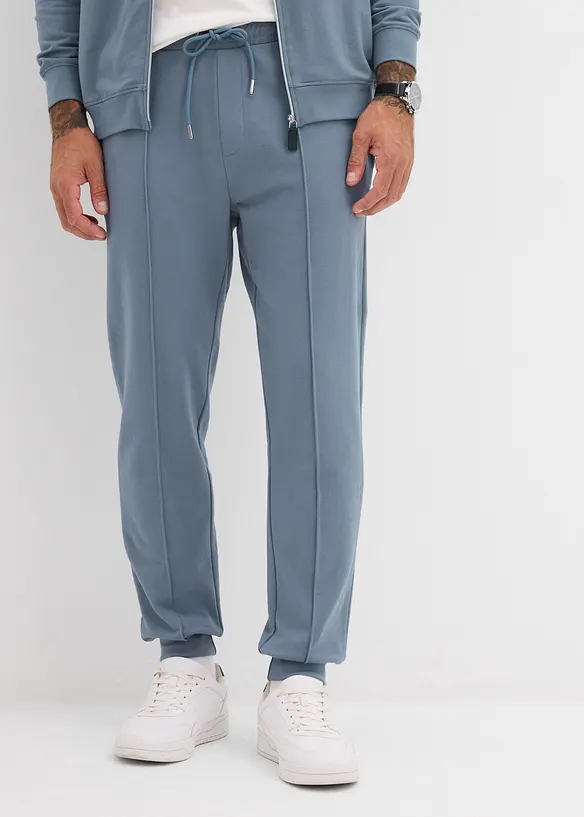 Jogginghose aus weichem Baumwollmix in blau von vorne - bonprix