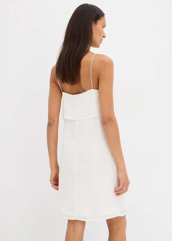 Minikleid mit schöner Paillettenstickung in weiß von hinten (Totalaufnahme) - bonprix