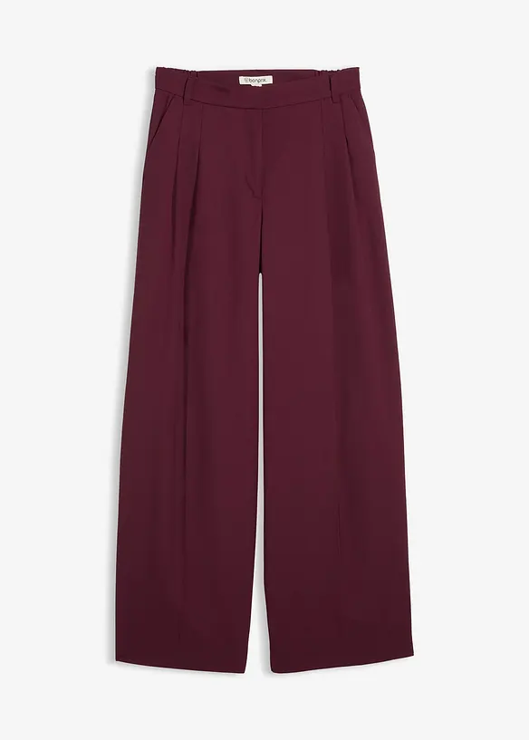 Weite Bundfaltenhose mit Bequembund in rot von vorne - bonprix Weite Bundfaltenhose mit Bequembund in rot von vorne - bonprix