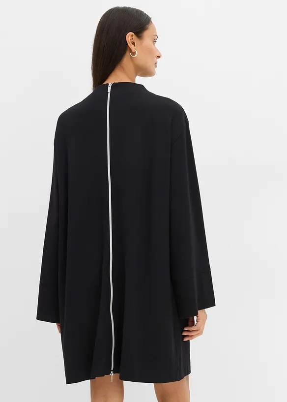 Jacken-Kleid aus Punto di Roma in schwarz von hinten (Totalaufnahme) - bonprix