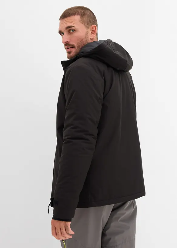 Wasserdichte Skijacke in schwarz von hinten (im Anschnitt) - bonprix