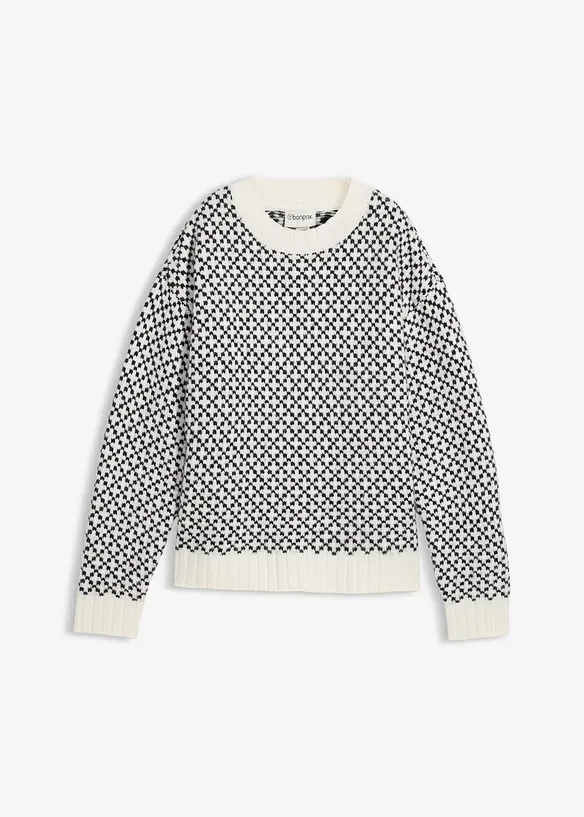 Grobstrick-Pullover mit Wollanteil in schwarz von vorne - bonprix Grobstrick-Pullover mit Wollanteil in schwarz von vorne - bonprix