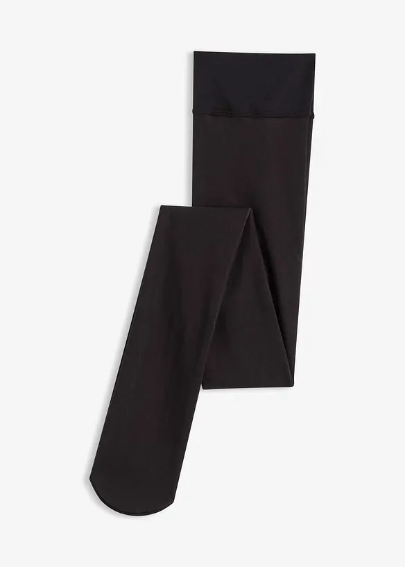 Thermo Schwangerschafts-Strumpfhose mit transparenter Optik 50 DEN in schwarz von vorne - bonprix