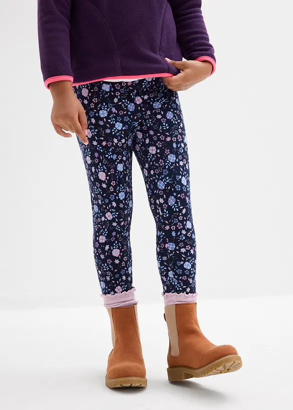 Thermo-Leggings (2er Pack) in blau von vorne - bonprix