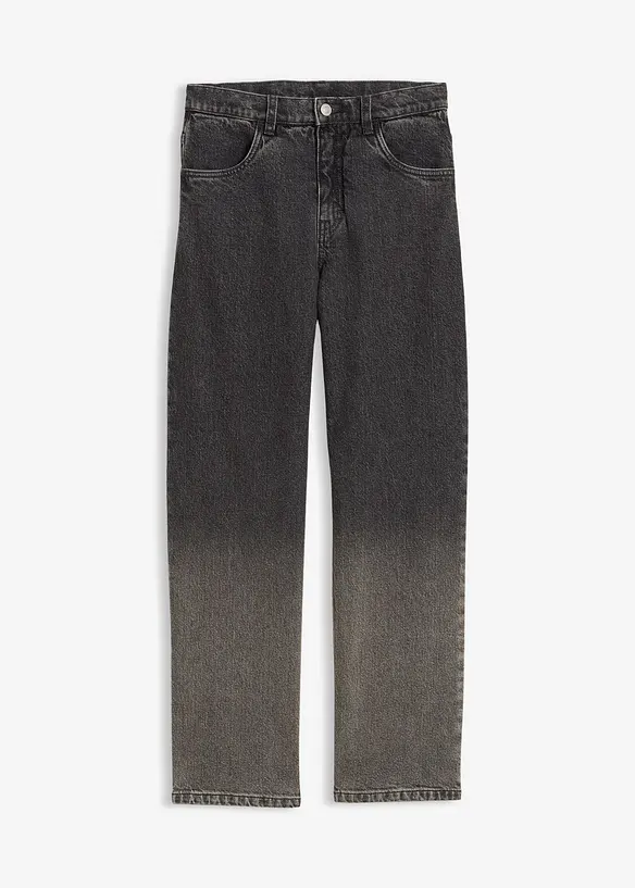 Loose Fit Jeans mit Farbverlauf, Straight in grau von vorne - bonprix