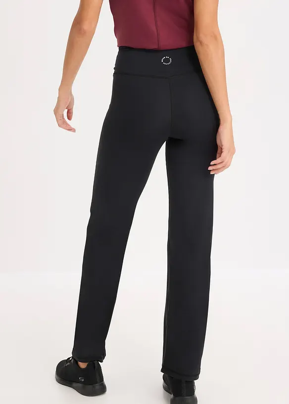 Thermo Sporthose aus weichem Material, gerades Bein in schwarz von hinten - bonprix